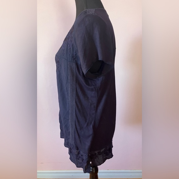 Ricki’s blue short sleeve top with pattern Size L - Picture 3 of 6